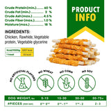 Dog Sticks Wrapped With Chicken & Pet Natural Chew Treats Grain Free Organic Meat & Human Grade Dried Snacks In Bulk For Training Small & Large Dogs