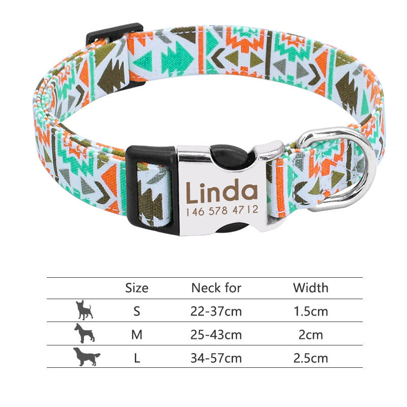 Nylon Pet Collar Personalized Customization