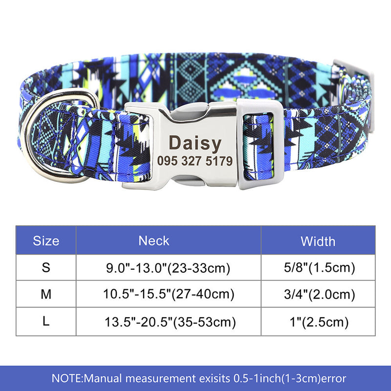 Nylon Pet Collar Personalized Customization