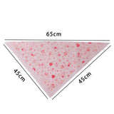 Cotton Triangle Scarf With Rose Flower Bandana Bib