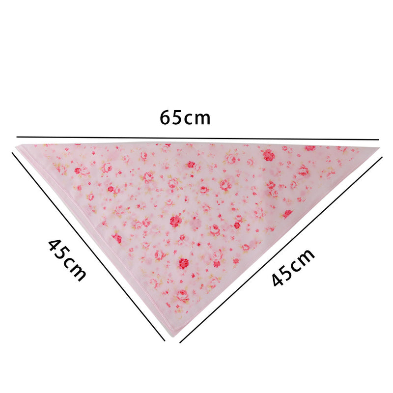 Cotton Triangle Scarf With Rose Flower Bandana Bib