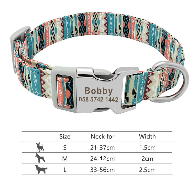 Nylon Pet Collar Personalized Customization