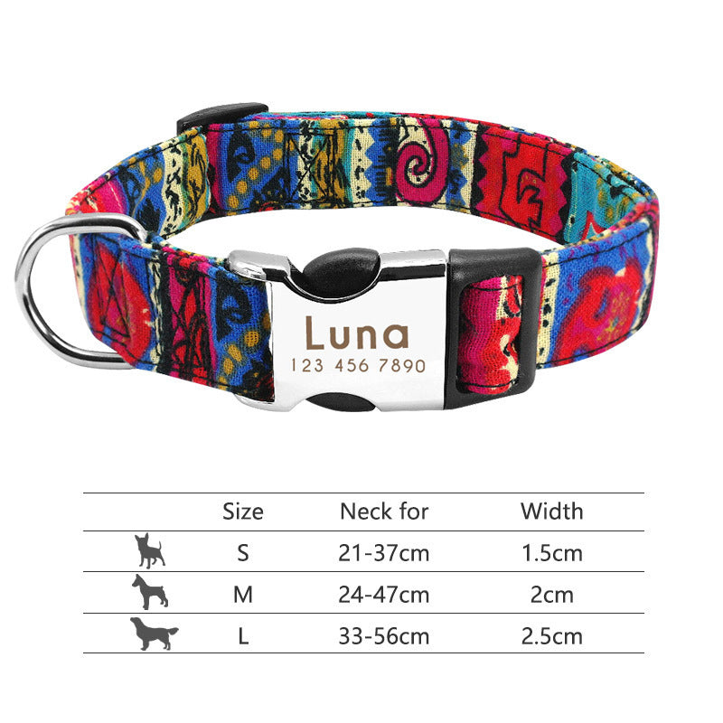 Nylon Pet Collar Personalized Customization