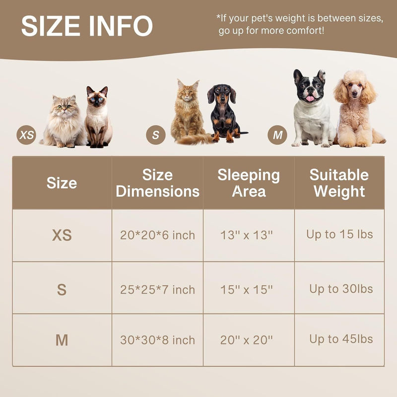 MEWOOFUN Donut Dog Bed For Medium Dogs - Calming Pet Bed With Non-Slip Bottom, Washable For Pets Up To 45 Lbs Light Brown