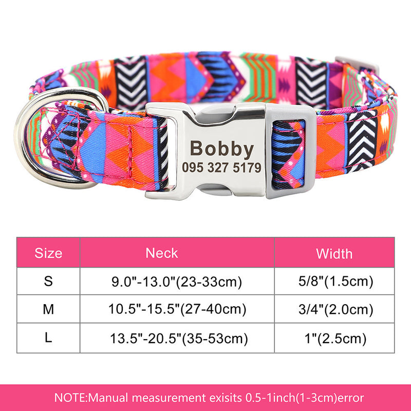 Nylon Pet Collar Personalized Customization