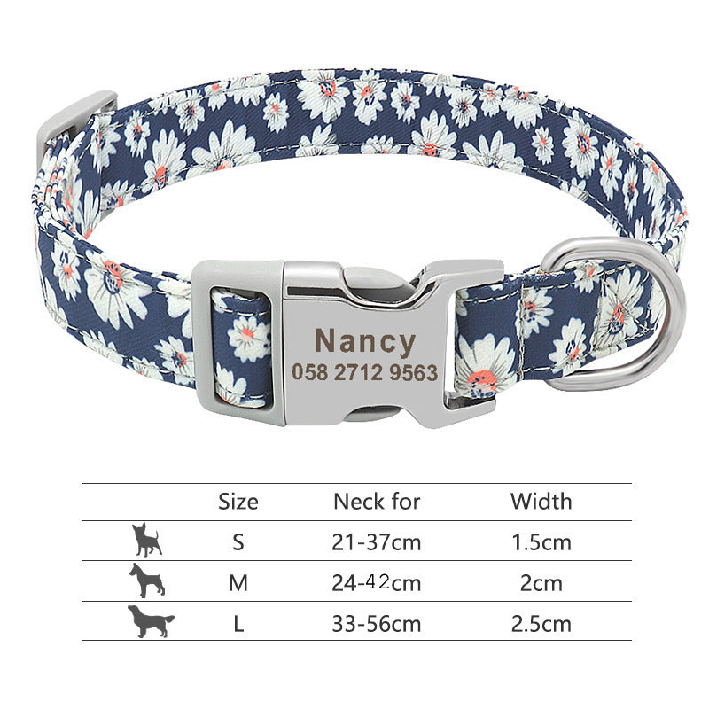 Nylon Pet Collar Personalized Customization