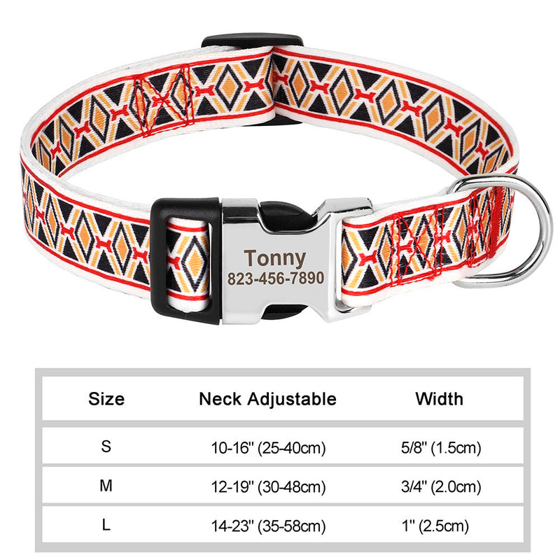Nylon Pet Collar Personalized Customization