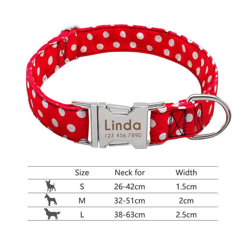 Nylon Pet Collar Personalized Customization