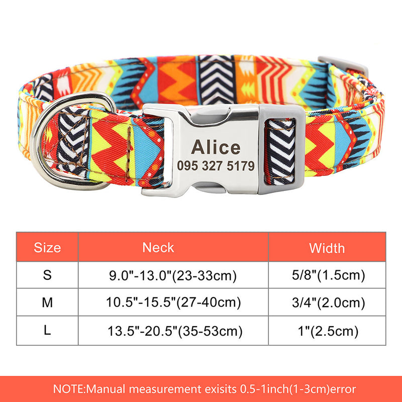 Nylon Pet Collar Personalized Customization