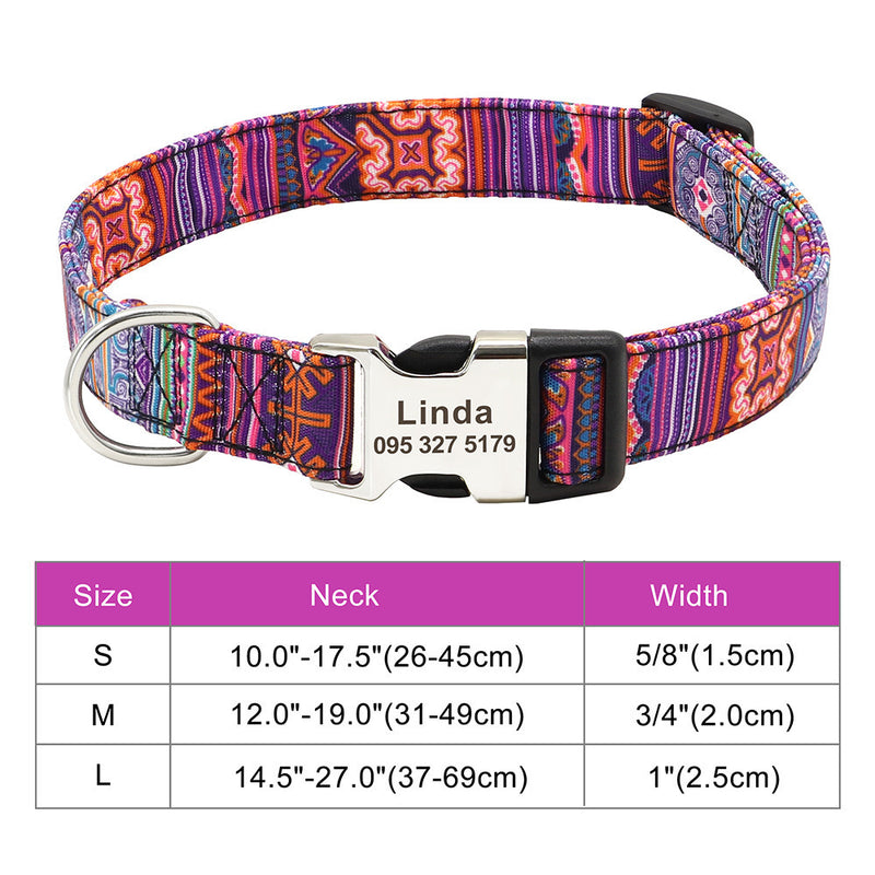 Nylon Pet Collar Personalized Customization