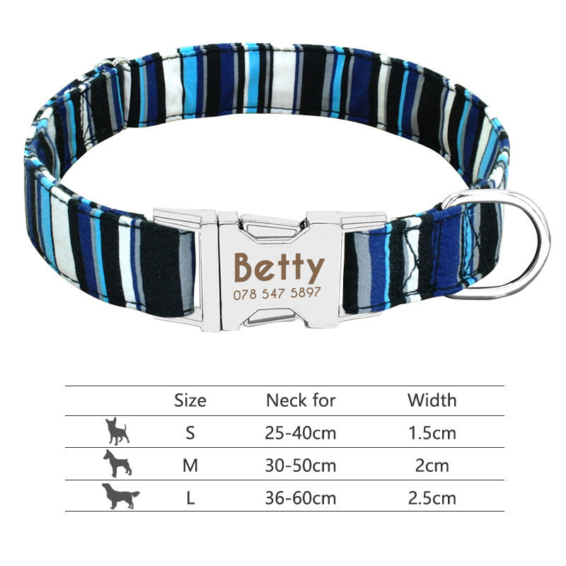 Nylon Pet Collar Personalized Customization