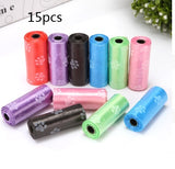 Pet Supplies Wholesale Dog Cleaning Waste Garbage Bags Printed Footprints 15 PcsRoll Pet Garbage Bags